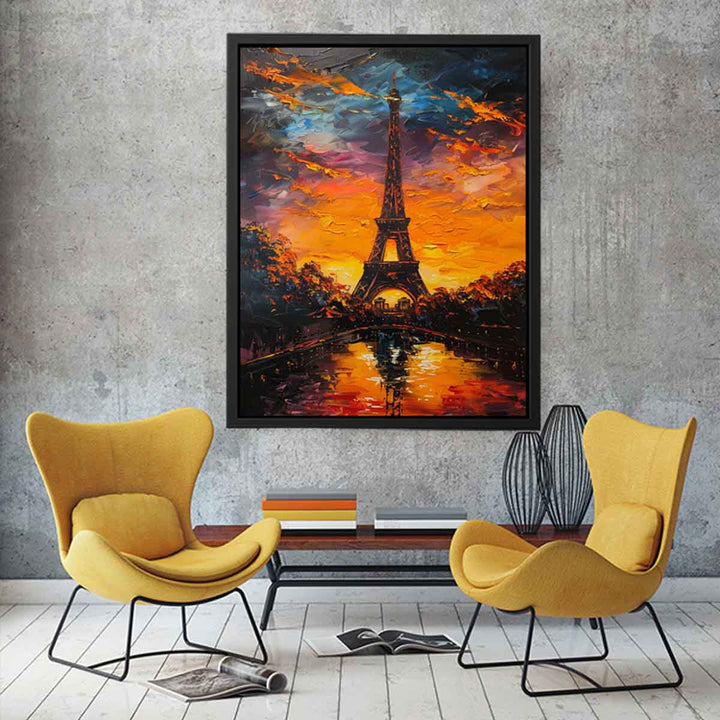Eiffel Sunset Painting
