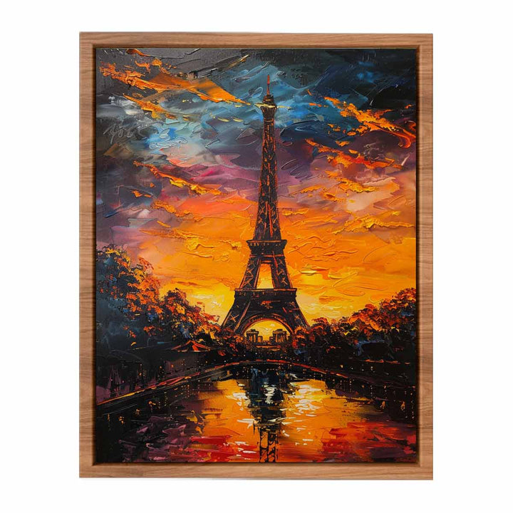 Eiffel Sunset Painting Poster