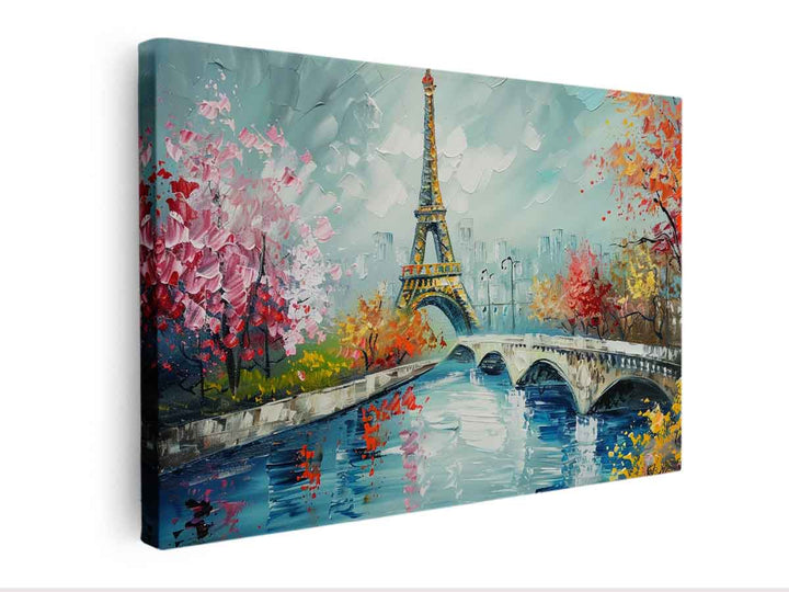 Eiffel Tower Painting canvas Print