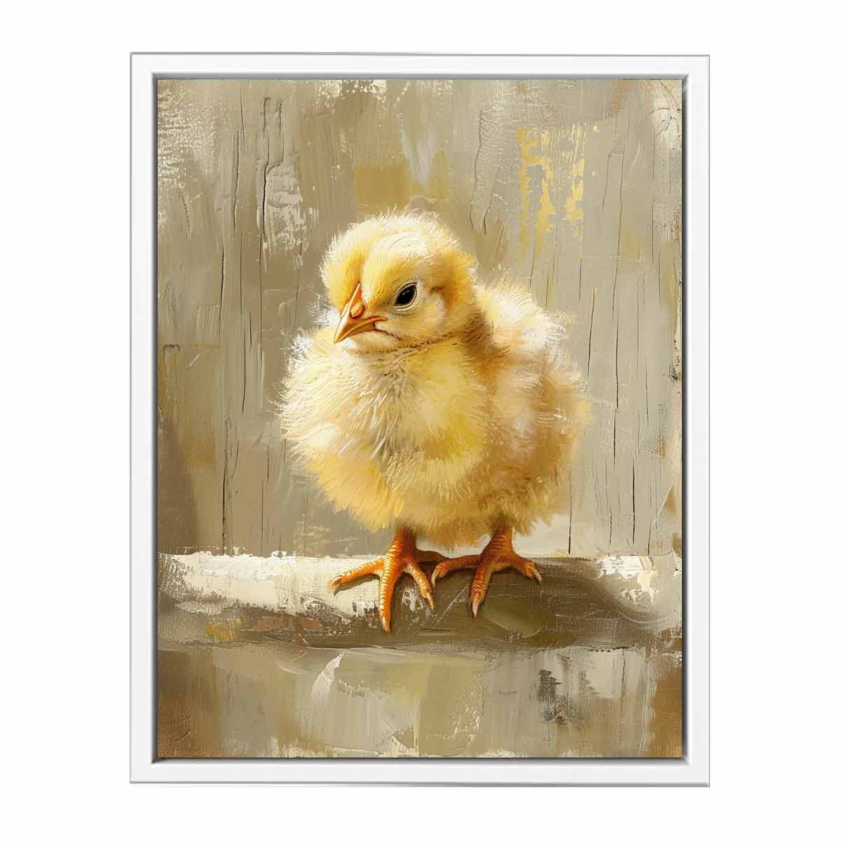 Baby Chicken Art Painting Framed Print
