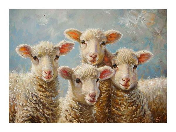 Baby Sheeps  Painting Art Print