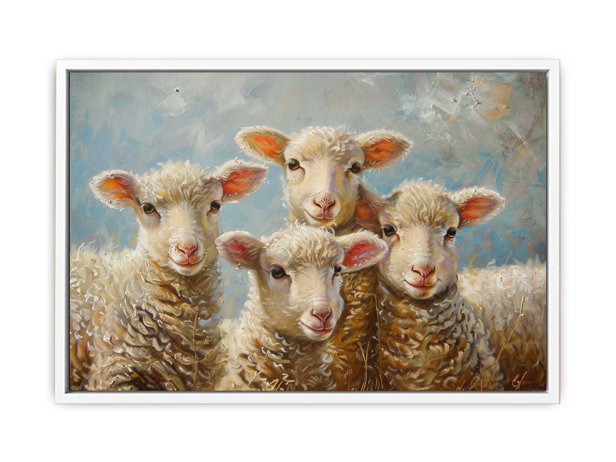 Baby Sheeps  Painting Framed Print