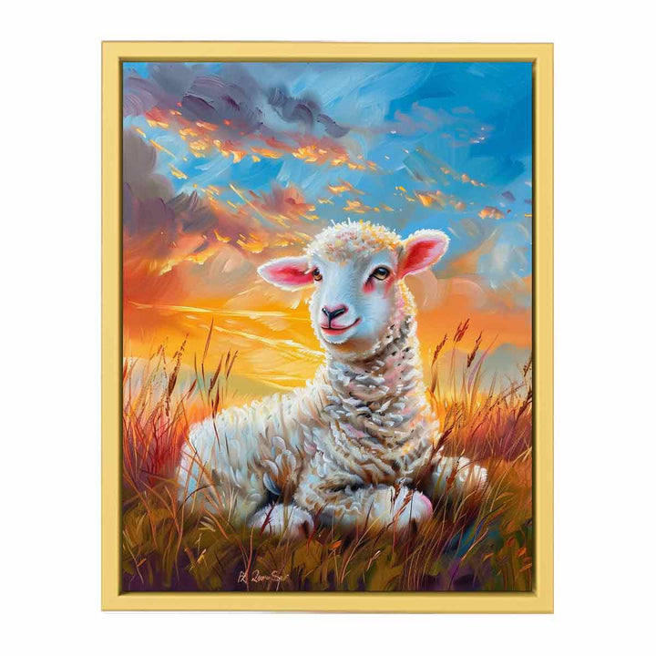 Baby Sheep Painting  Streched canvas