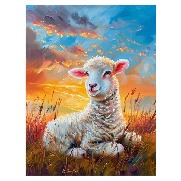 Baby Sheep Painting Art Print