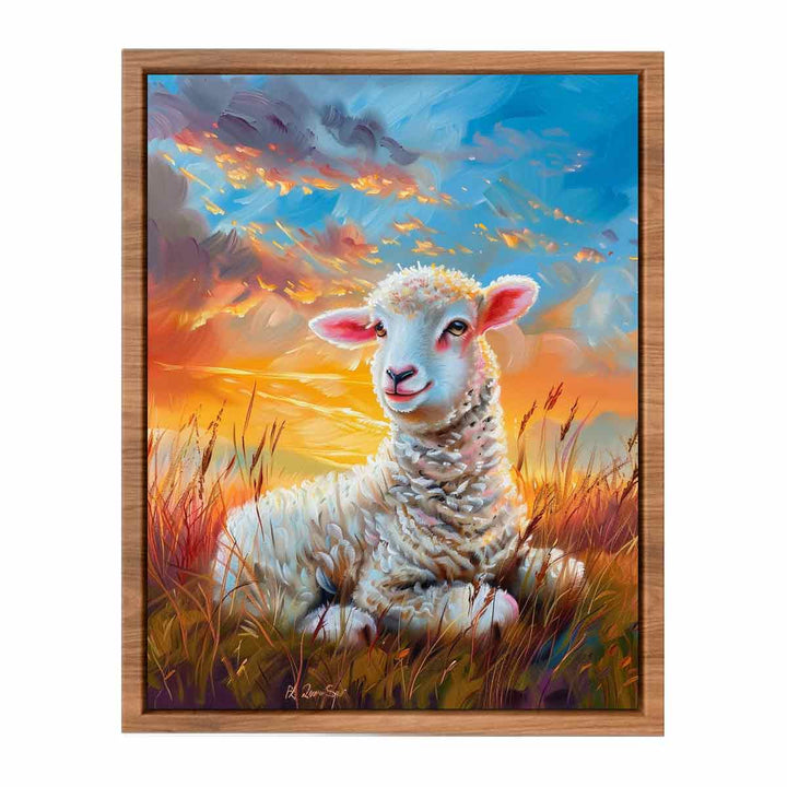 Baby Sheep Painting Poster