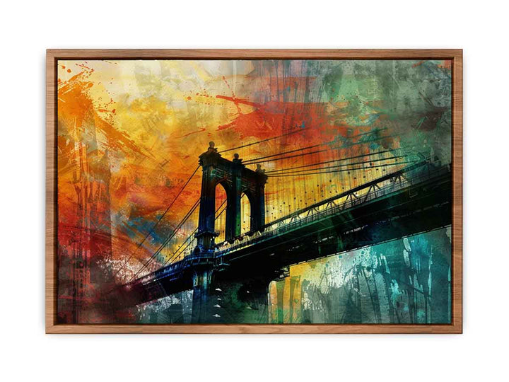 City Bridge Abstract Art Poster