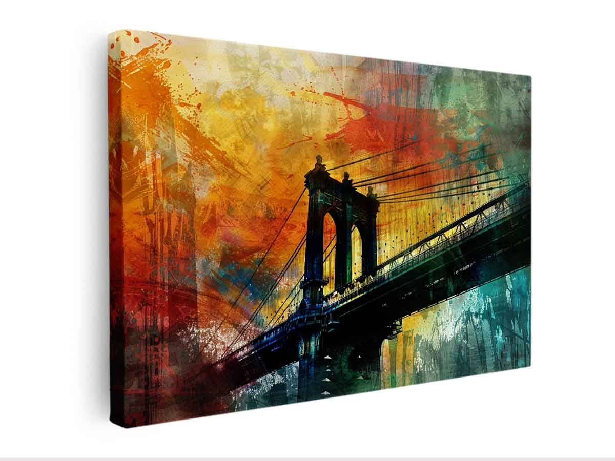 City Bridge Abstract Art Painting