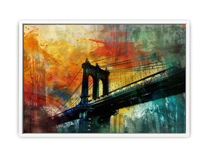 City Bridge Abstract Art Framed Print