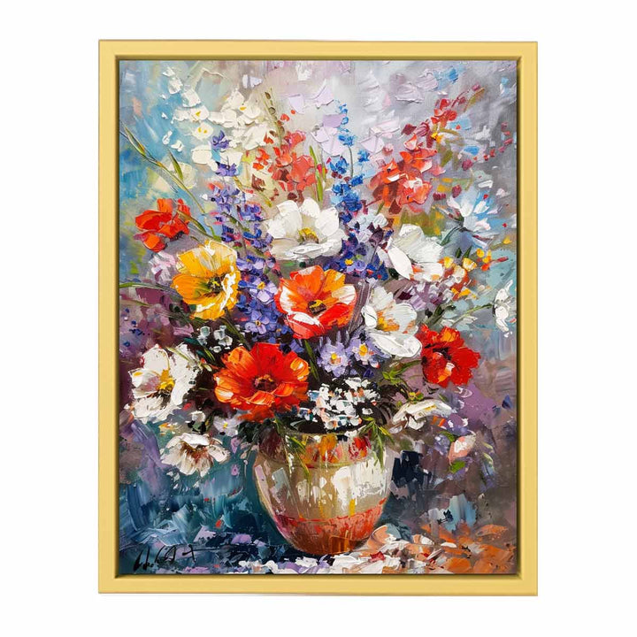 Flowers Knife Painting  Streched canvas