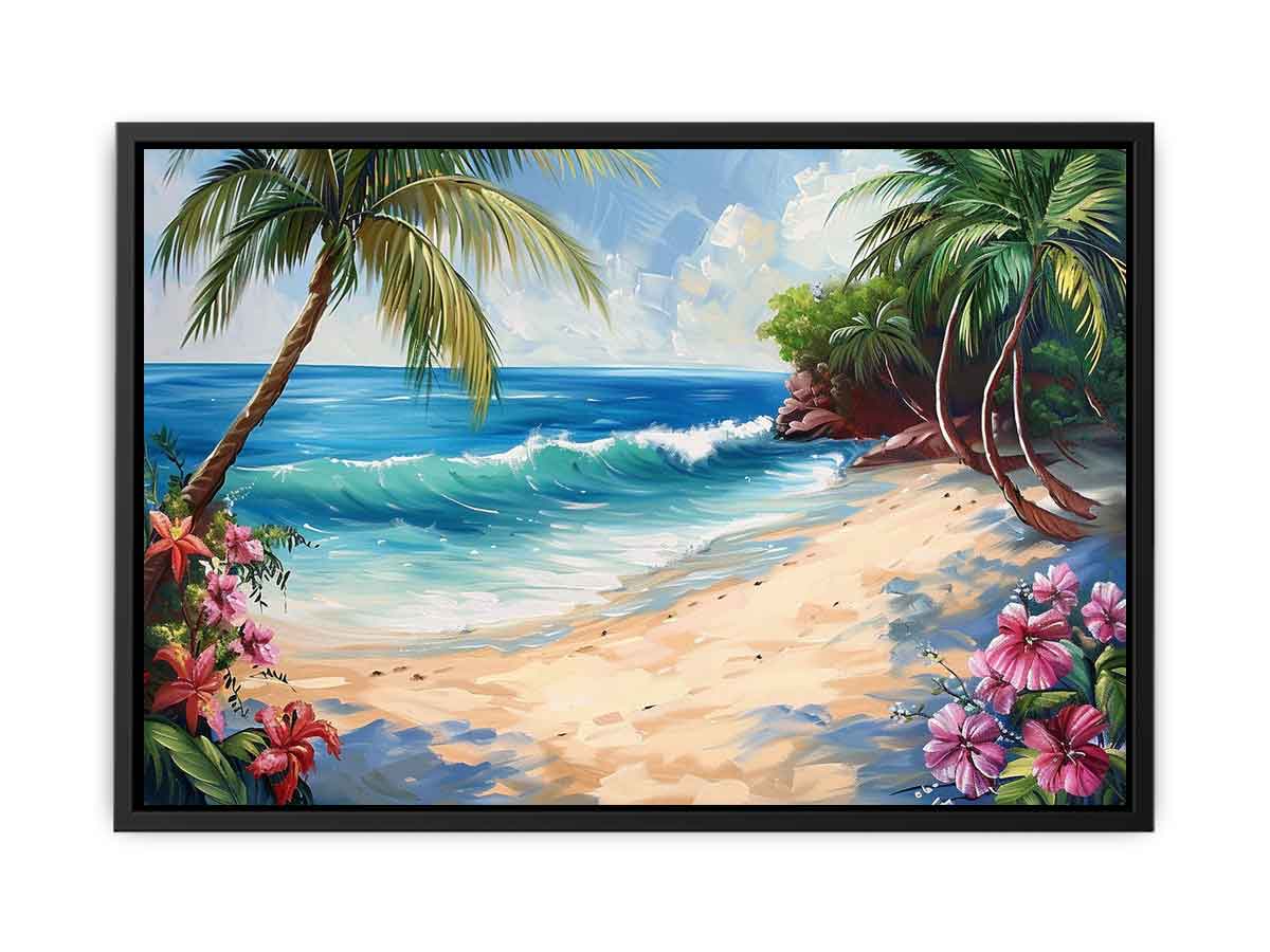Tropical Beach Painting  Canvas Print