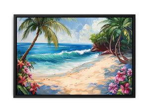 Tropical Beach Painting  Canvas Print