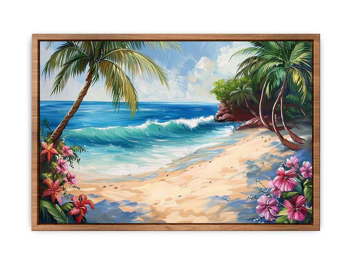Tropical Beach Painting Poster