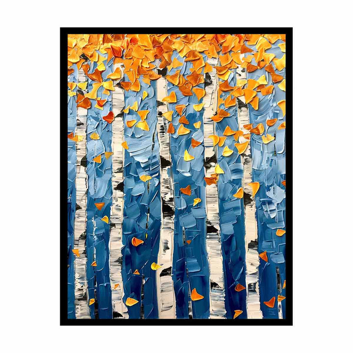Birch Tree Colorfull leafs  Canvas Print