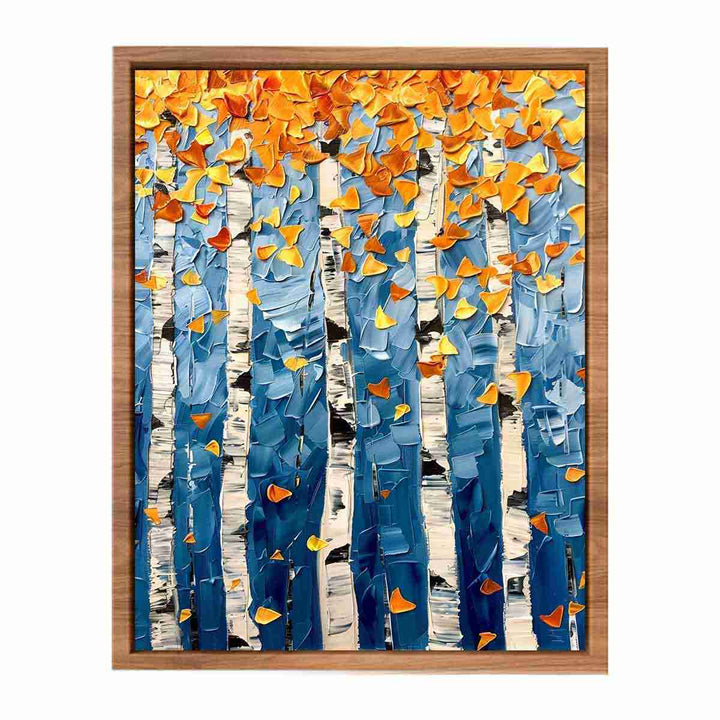 Birch Tree Colorfull leafs Poster