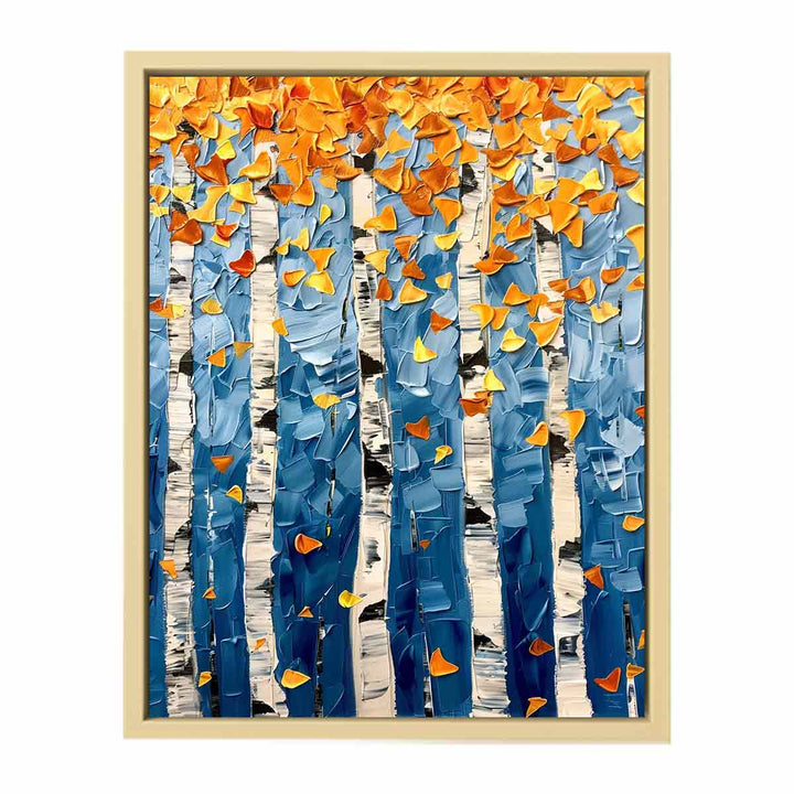Birch Tree Colorfull leafs  Art Print