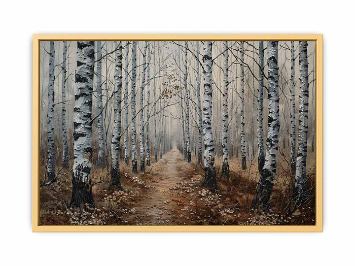 Grey Birch Trees  Streched canvas