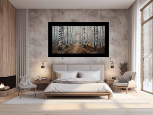 Grey Birch Trees Painting