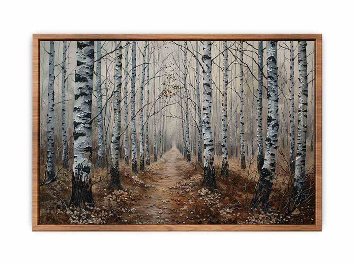 Grey Birch Trees Poster