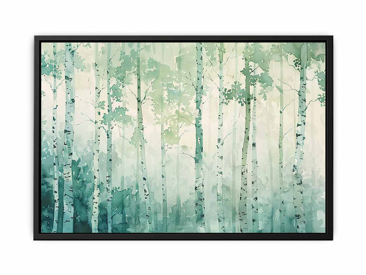 Birch Trees watercolor  Canvas Print