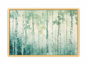 Birch Trees watercolor  Streched canvas