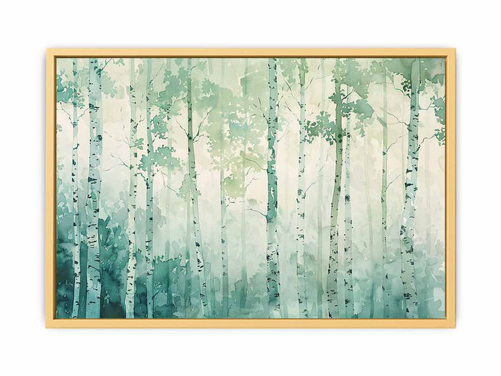 Birch Trees watercolor  Streched canvas