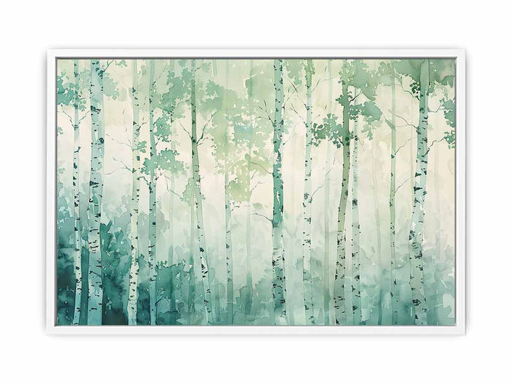 Birch Trees watercolor Framed Print