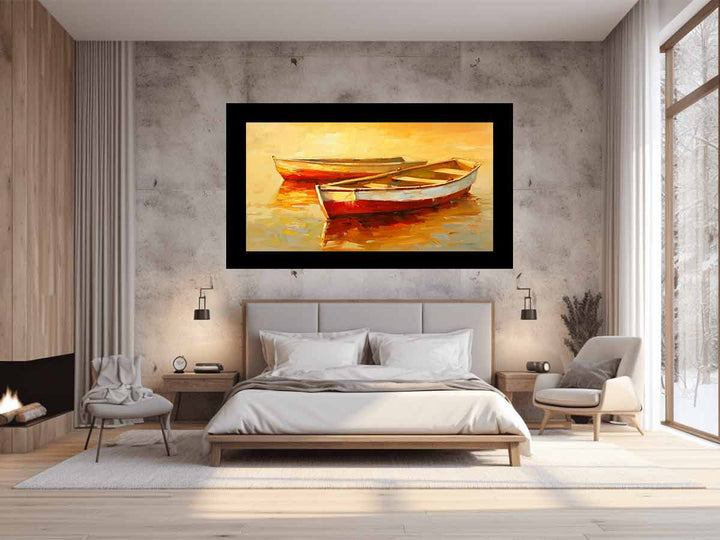 Golden Boats Painting