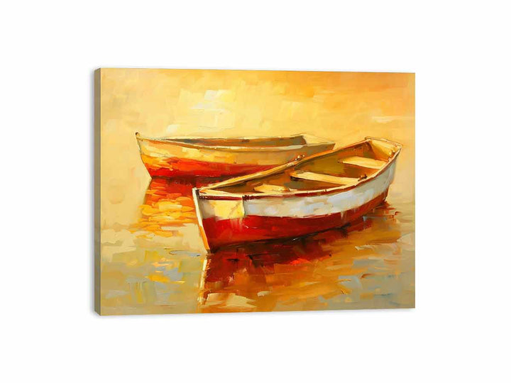 Golden Boats Painting