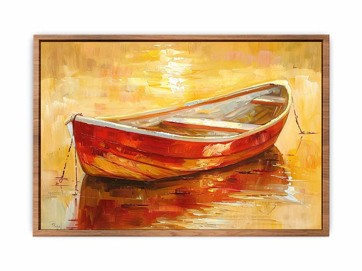 Boat in Sunset Poster