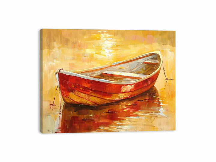 Boat in Sunset Painting