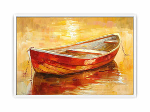 Boat in Sunset Framed Print