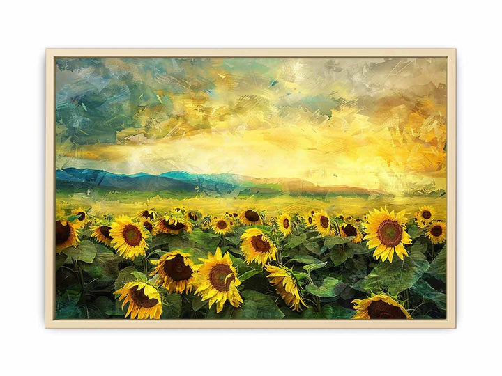 Sunflower Field Oil Painting  Art Print