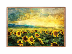 Sunflower Field Oil Painting Poster