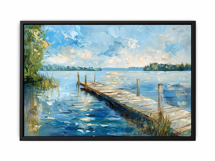 Lake Dockscape Art  Canvas Print