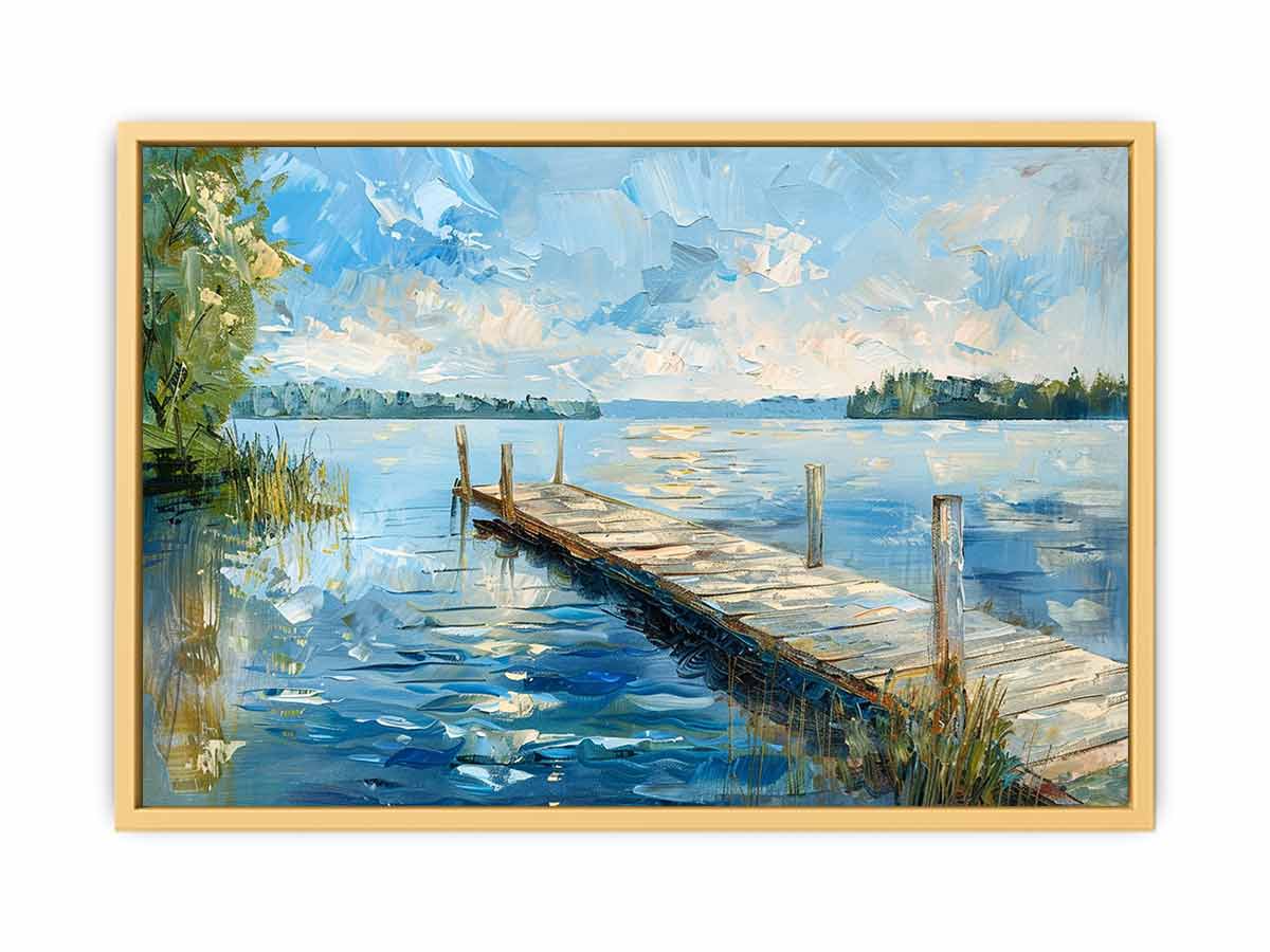 Lake Dockscape Art  Streched canvas