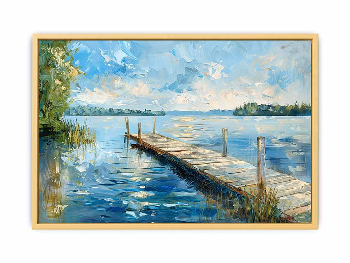 Lake Dockscape Art  Streched canvas