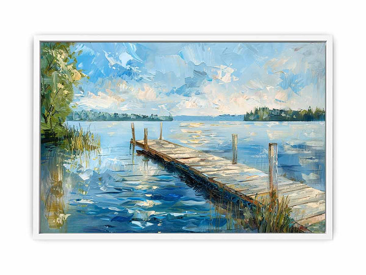 Lake Dockscape Art Framed Print
