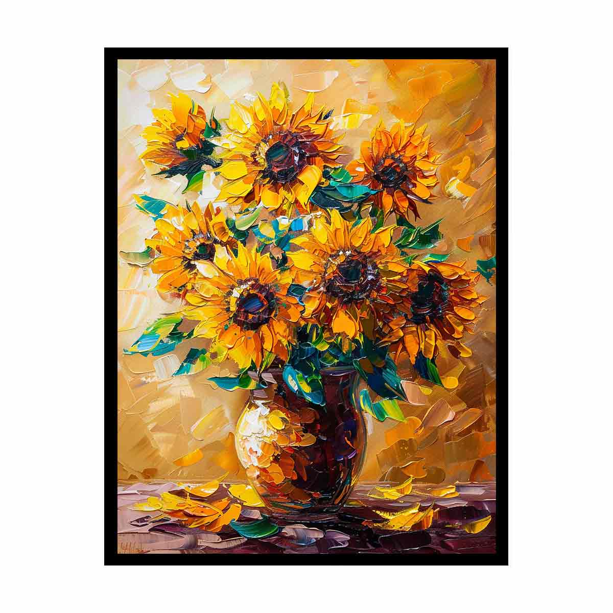 Vase Of Sunflowers  Canvas Print