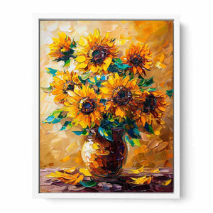 Vase Of Sunflowers Framed Print
