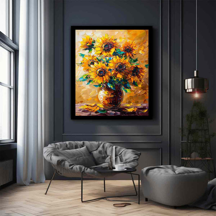 Vase Of Sunflowers Painting
