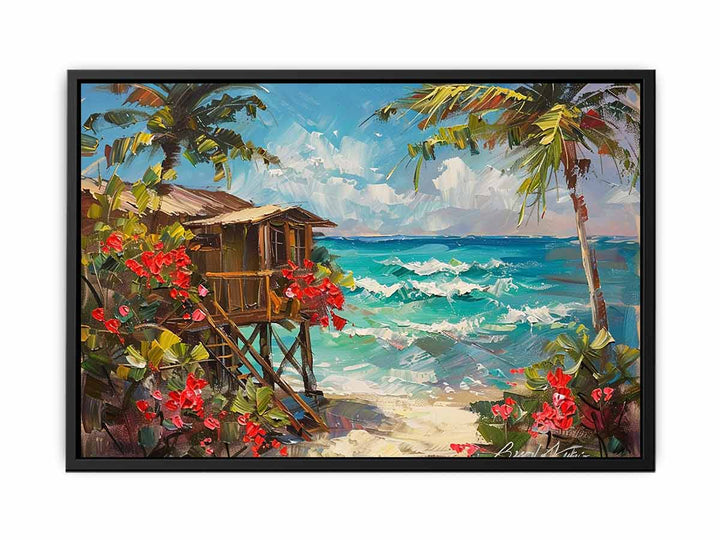 Wooden Beach House  Canvas Print