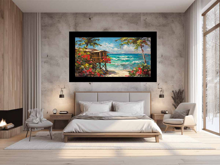 Wooden Beach House Painting
