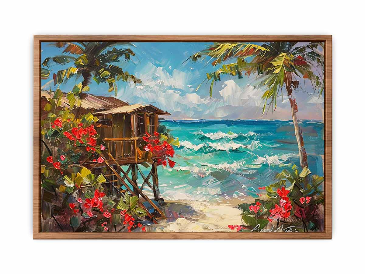 Wooden Beach House Poster