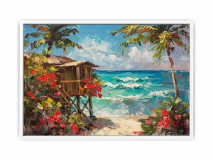 Wooden Beach House Framed Print