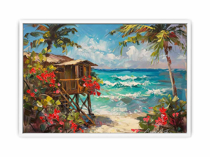 Wooden Beach House Framed Print