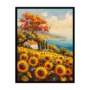 Sunflower Field House  Canvas Print