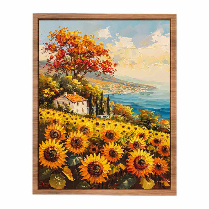 Sunflower Field House Poster