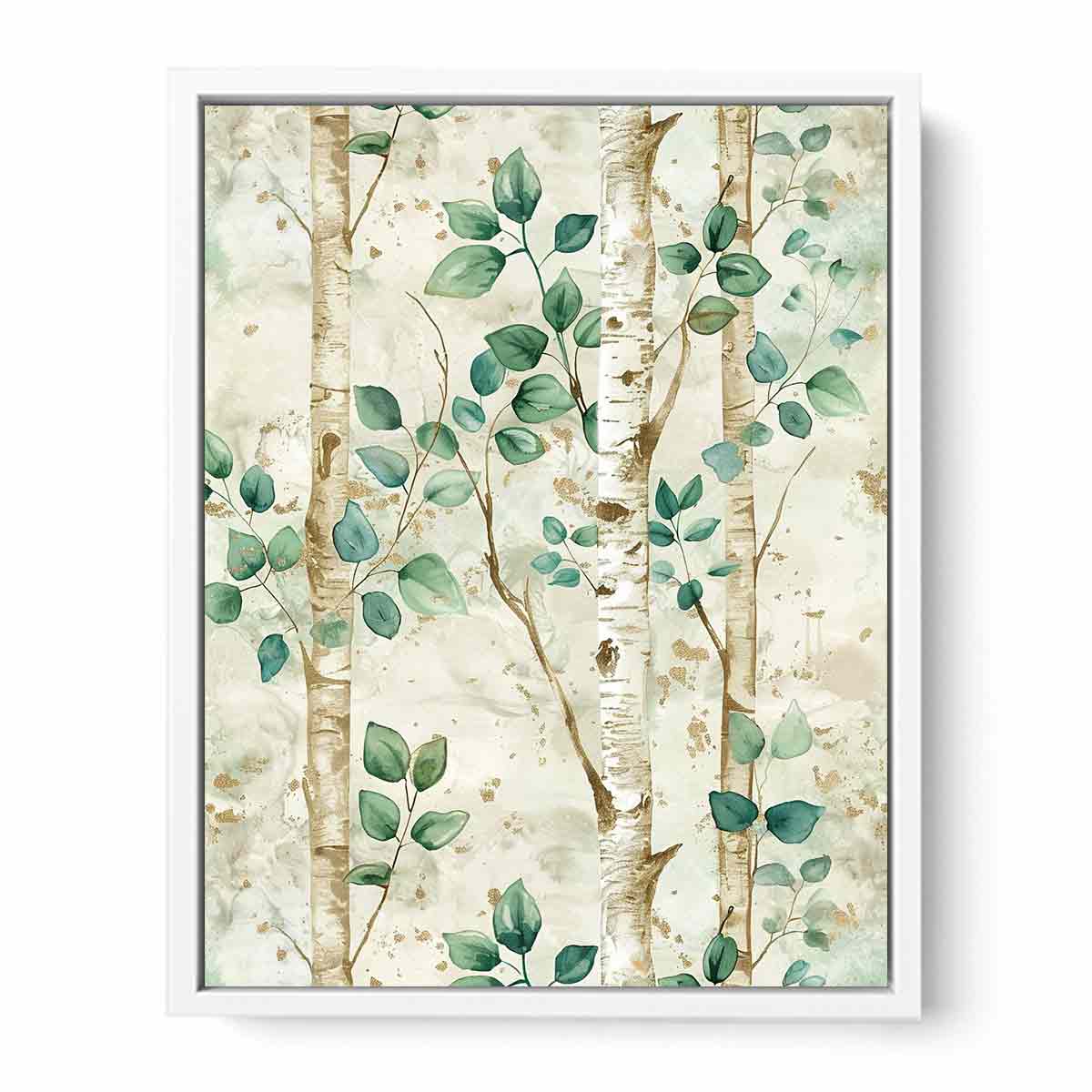 Birchtree Watercolor Painting  Framed Print