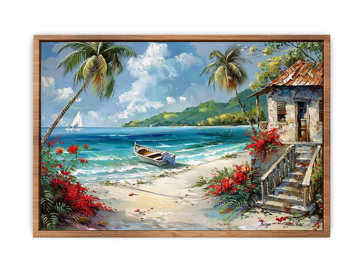 Caribbean Beach Painting  Poster