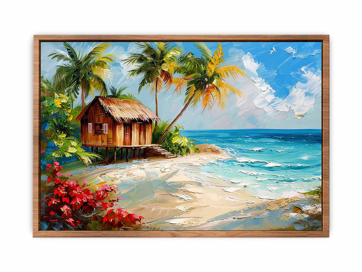 Wodden House On Beach Poster